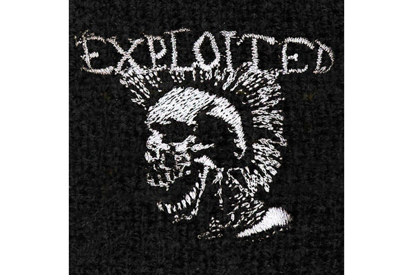 The Exploited Mohican Skull Embroidered Wristband (Black) (One Size)