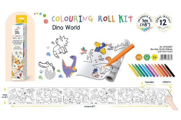 Haku Yoka: Coloring Roll Kit - Dino World