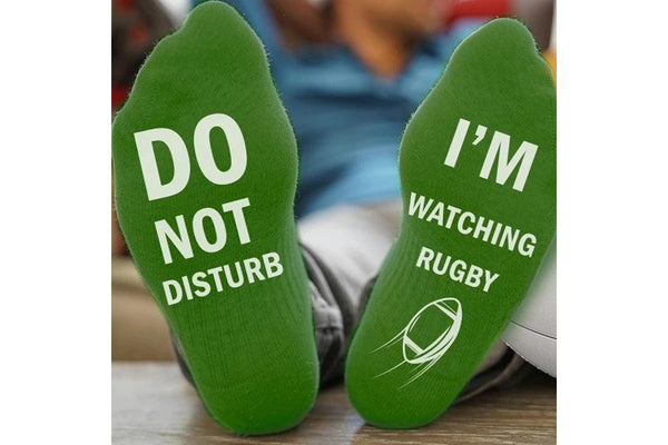 4 Pairs of I'M WATCHING Unisex RUGBY Rugby Socks for Football Lover