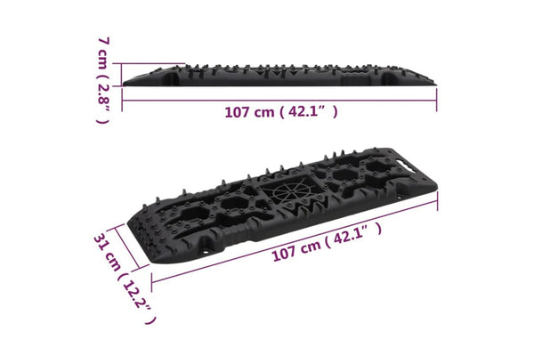Traction Boards 2 Pcs Black 107x31x7 Cm Nylon Xobiio