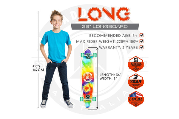 Madd Gear 36" Pintail Longboard - Tie Dye