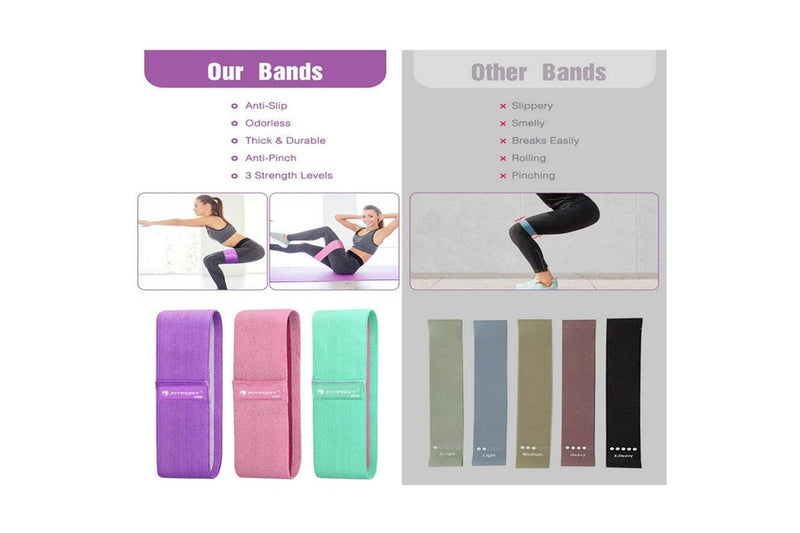 Resistance Bands For Legs And Butt Non Slip Elastic Booty 3 Levels Workout Women Sports Fitness Squat Glute Hip Training - Standard