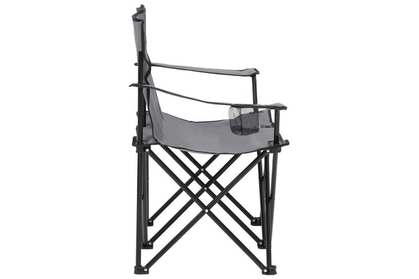 2-Seater Foldable Camping Chair Steel And Fabric Grey - One Size