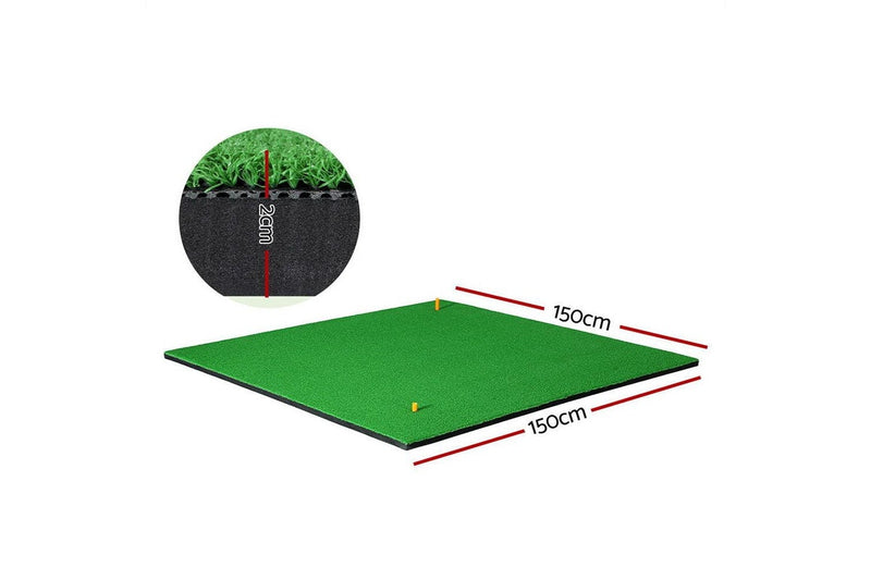 Everfit Golf Hitting Mat Portable Drivingrange Practicetraining Aid 150X150cm - One Size