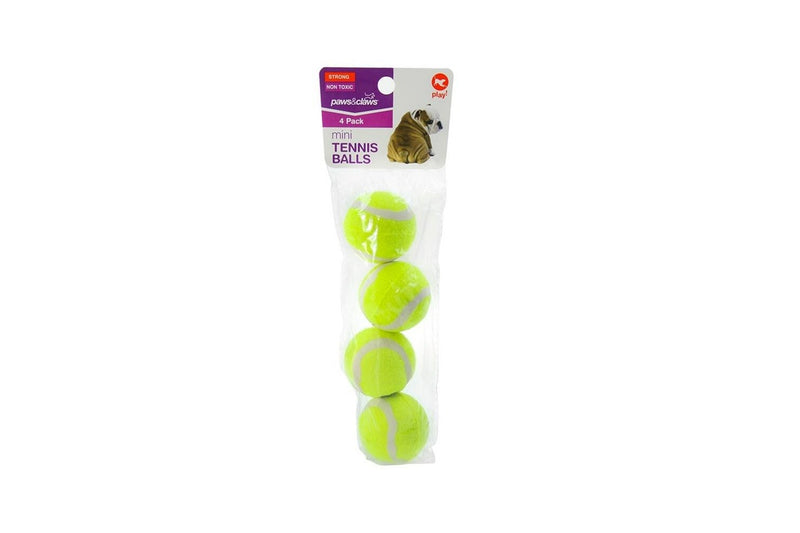 16PK Paws & Claws 4cm Mini Tennis Ball Dog Toy Interactive Fun Play Game Assort.