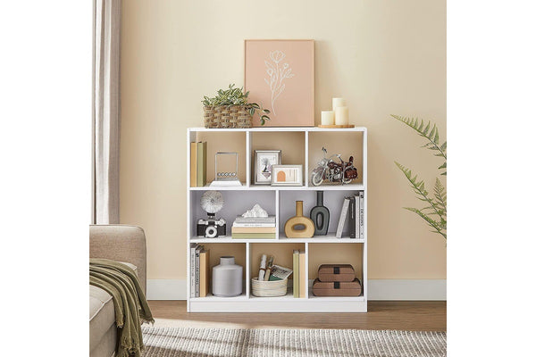 Vasagle Wooden Free Standing Bookcase with Open Cubes and Shelves - White