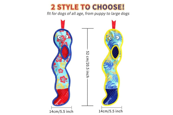 Durable Non-toxic No Stuffing Squeaky Crinkle Snake Dog Chew Toys For Small Medium Large Dogs