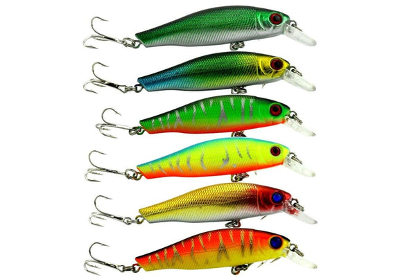 6 Piece Minnow Fishing Lure Set 8.5cm 8.9g