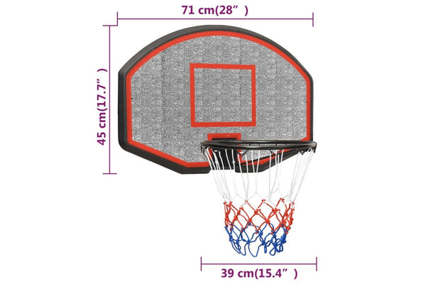 Basketball Backboard Black 71x45x2 Cm Polyethene Ktlli