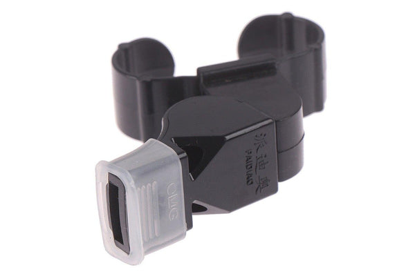 4Pcs Black Plastic Pealess Finger Grip Sports Referee Whistle - Standard