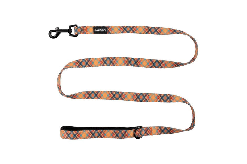 Frank Barker Adjustable 163x2.5cm Plaid Dog Lead Padded Leash Strap M-L Orange