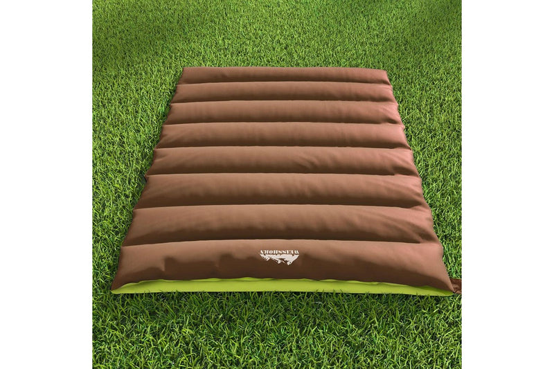 Weisshorn Sleeping Bag Double Bags Thermal Camping Hiking Tent Brown -5C