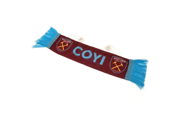 West Ham United FC Mini Scarf Car Hanger (Claret Red/Sky Blue) (One Size)