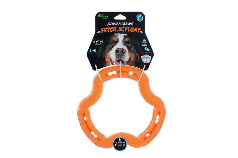 Paws & Claws 21x21x3.6cm Fetch N' Play Treat Ring Dog Pet Rubber Toy Assorted