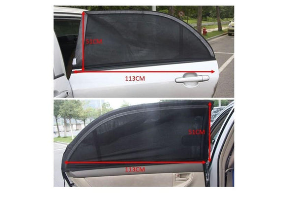 2 x Large Car Sun Shade Auto Curved Side Window Protection Baby Sunshade