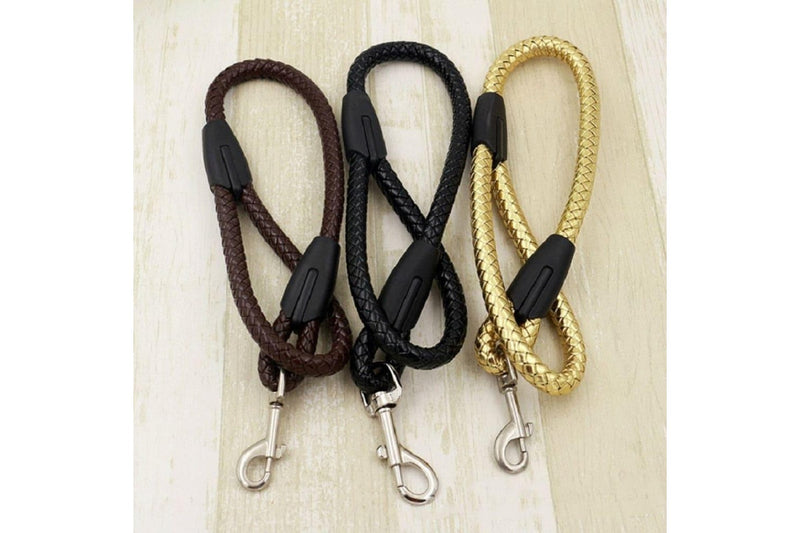 Pu Leather Weave Round Rope Dog Leash