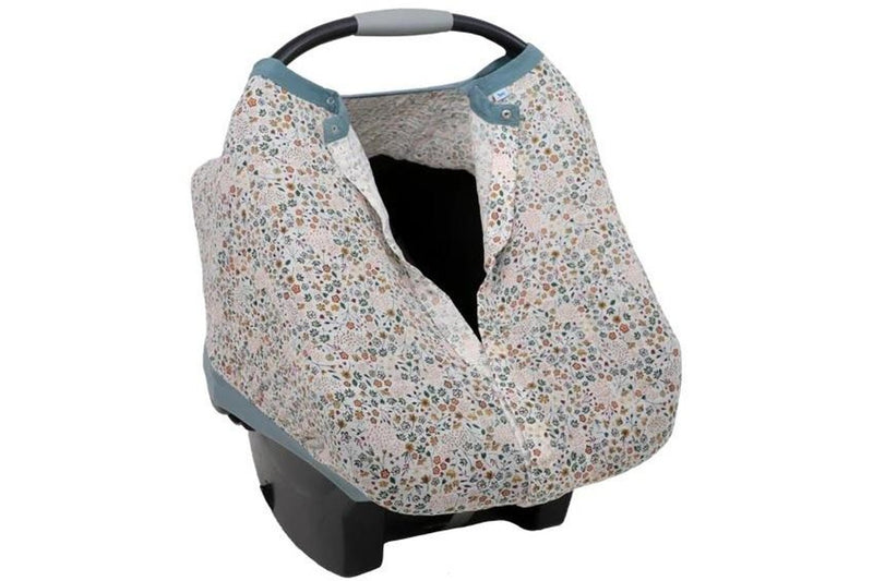 Little Unicorn: Muslin Car Seat Canopy V2 - Pressed Petals