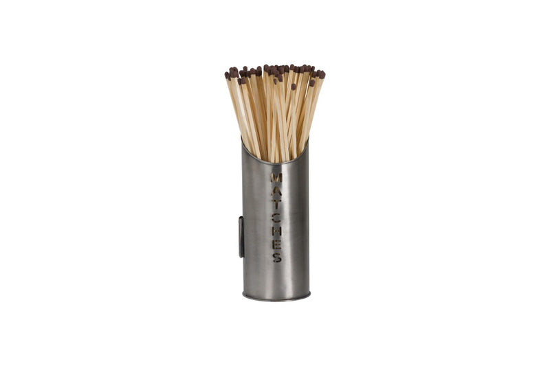 Hill Interiors Kindling Buckets & Matchstick Holder (Silver) (One Size)