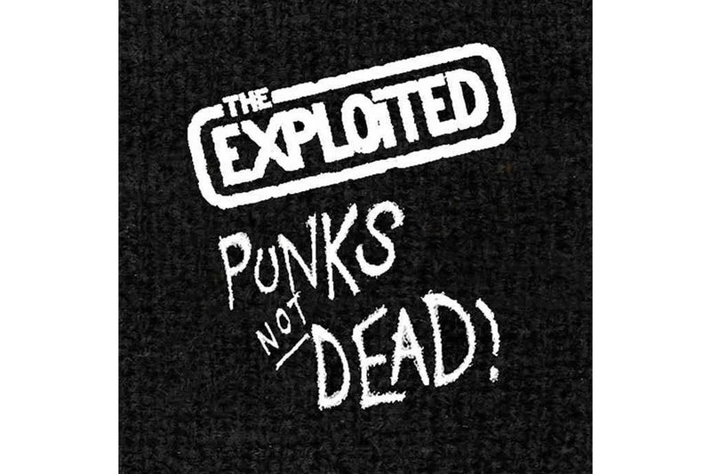 The Exploited Punks Not Dead Embroidered Wristband (Black/White) (One Size)