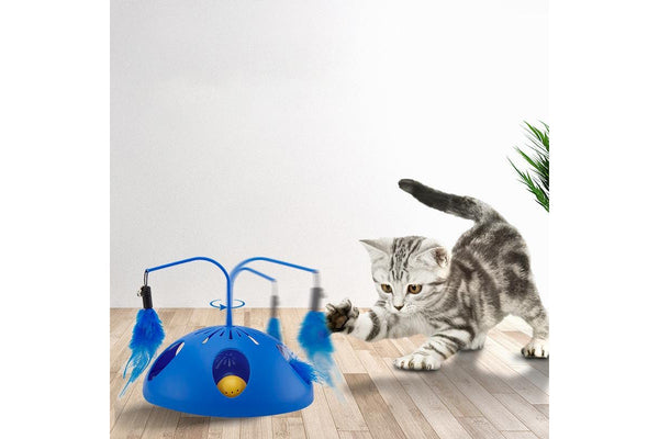 ZOOMIES 3-in-1 Automatic Interactive Cat Toy with Feather and Bell Ball