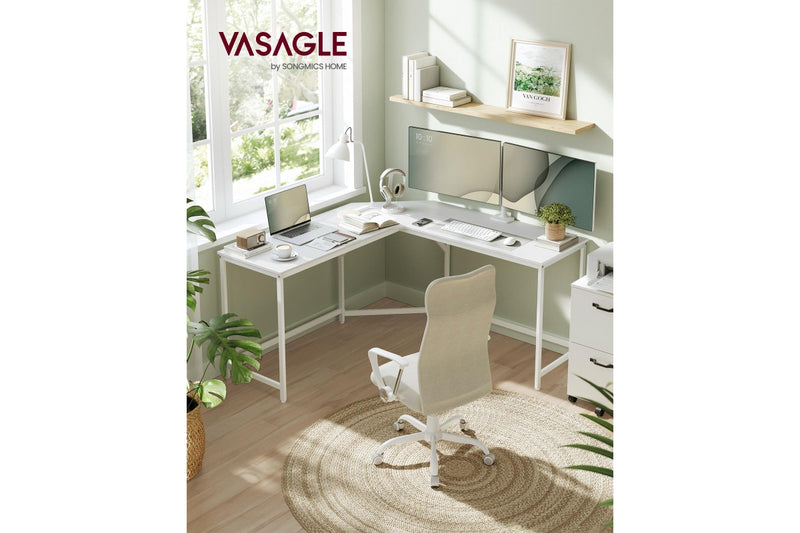 Vasagle L-Shaped Computer Desk - White