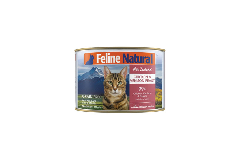 Feline Natural: Canned Cat Food, Chicken & Venison 170g (12 pack)