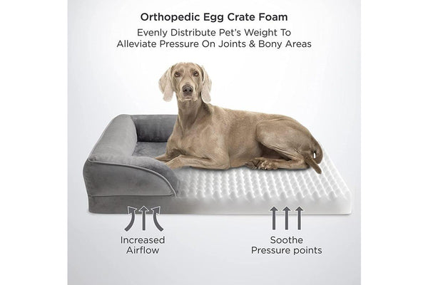 Orthopedic Dog Bed with Washable Cover - Grey