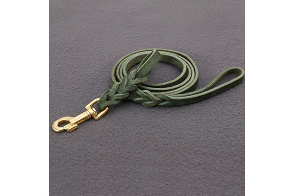 Copper Hook With Braided Real Leather Leash