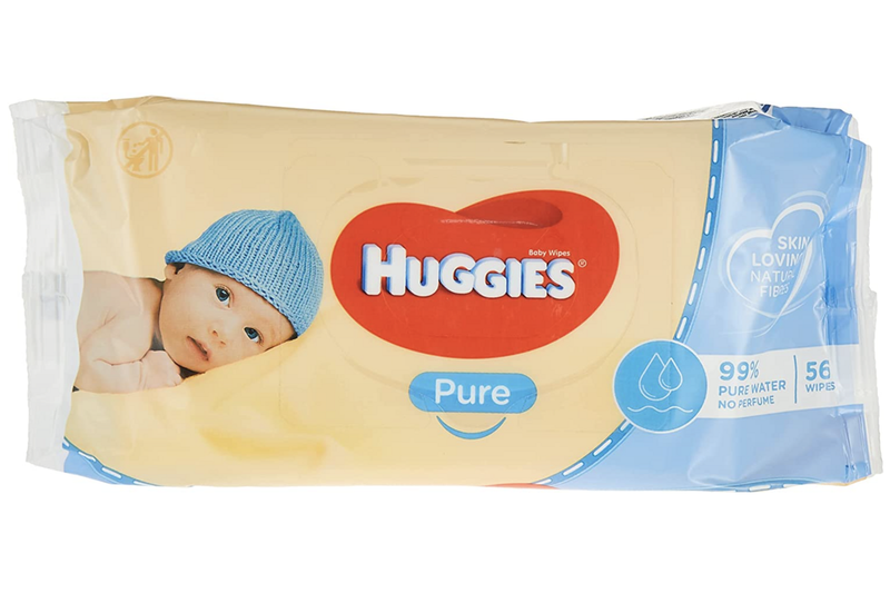 Huggies Pk56 Baby Wipes Pure Unscented Sticky Top