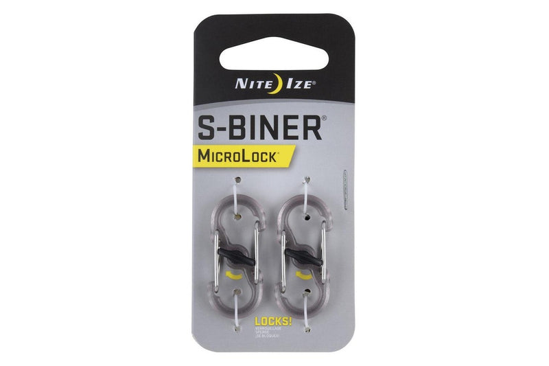 4pc Nite Ize S-Biner Microlock Polycarbonate Carabiner Lock Camping Hiking Smoke