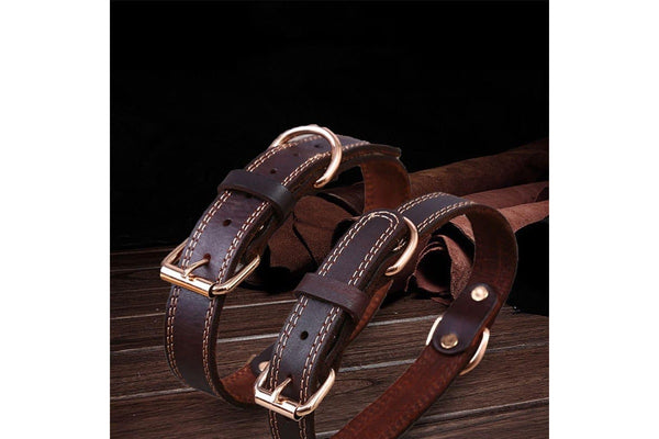 Classic Leather Design Adjustable Dog Collar