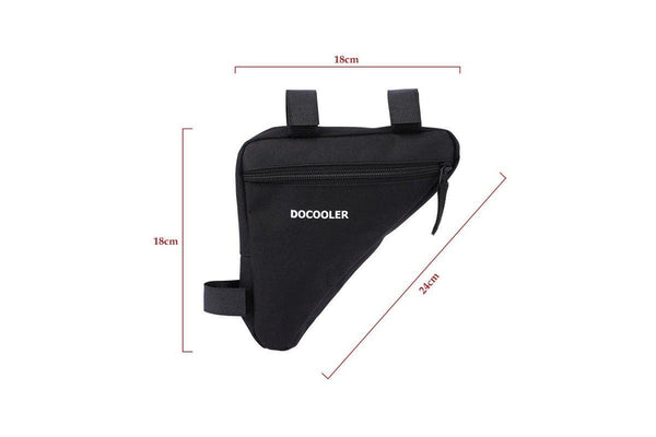 Triangle Cycling Bike Bicycle Front Saddle Tube Frame Pouch Bag Holder Outdoor Black - Standard