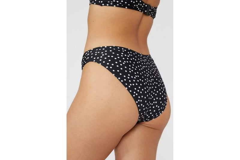 Gorgeous Womens/Ladies Spotted Ring Detail Bikini Bottoms (Monochrome) (8 UK)