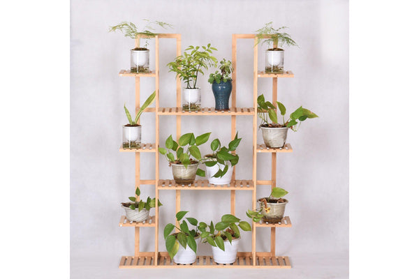 Bamboo Multi-Tiered Plant Shelf - Large