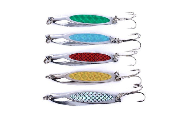 5 Colour Boxed Laser Sequin Baits With Oblique Cut Hengjia Sp0715b