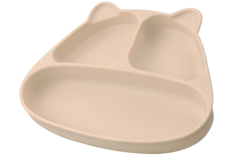 Mombella: Panda Silicone Suction Dinner Plate - Light Brown