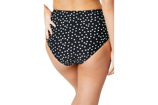 Gorgeous Womens/Ladies Spotted High Waist Bikini Bottoms (Monochrome) (10 UK)