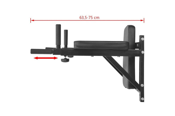 Wall-mounted Fitness Dip Station Black KOTLN