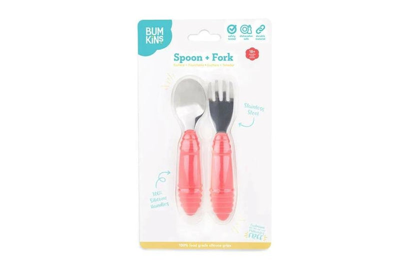 Bumkins: Spoon & Fork Set - Tangerine