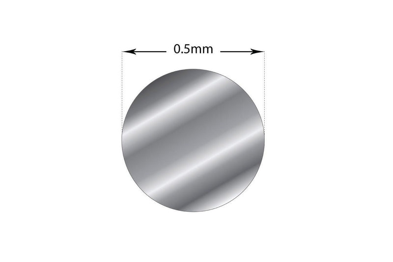 1m Sterling Silver 0.5mm - Soft Round Wire Rod 24 Gauge Fine Jewellery