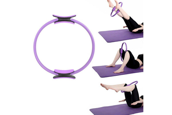 Pilates Ring Resistance Training Tool Yoga Exercise Magic Circle Grip Home Gym Workout - Purple