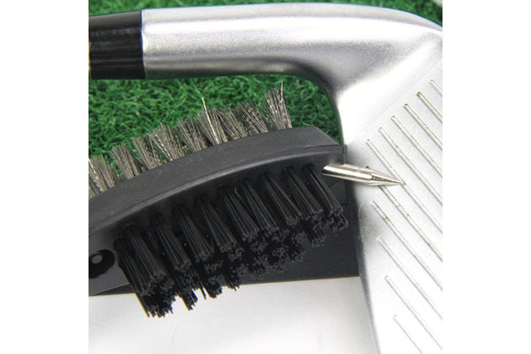 Golf Club Brush Groove Cleaner With Retractable Zip Line And Aluminum Carabiner - Standard - Set Of 1