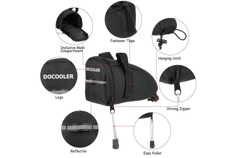 Bike Bicycle Cycle Saddle Bag Ultra Light Seat Pouch Rear Tail Pack Black - Standard