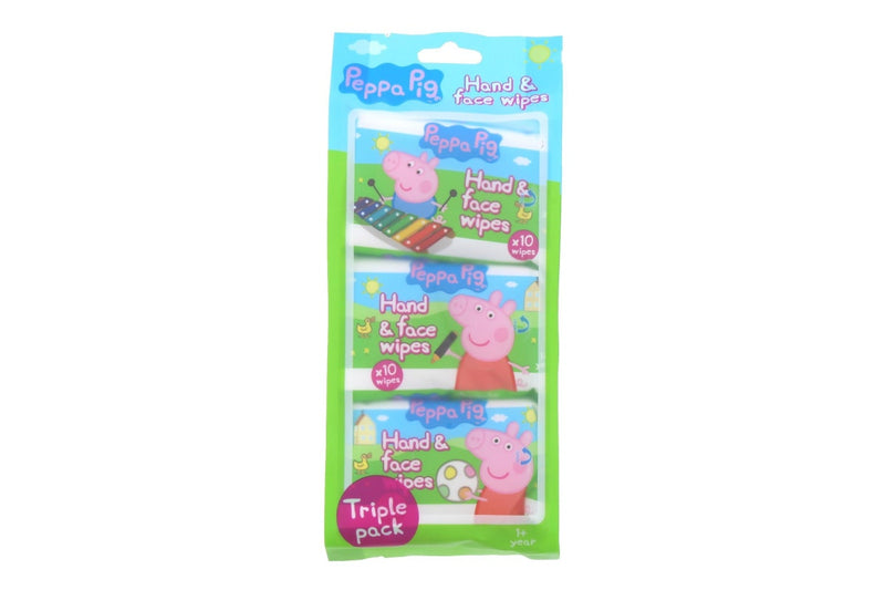 Peppa Pig Hand & Face Wipes 10's 3 Pack