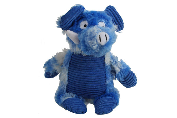 2x Pro Pet 30cm Squeaky Soft Plush Pig Dog Toy Interactive Squeaker Play Blue