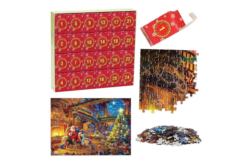 1008Pcs Advent Calendar Jigsaw Puzzles 24 Days Christmas Countdown Puzzles Christmas Gift