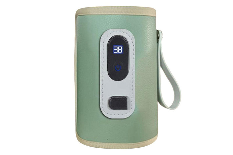 USB Digital Display Baby Milk Bottle Warmer Thermostat Portable Travel Milk Feeding Heater Bag Pouch Green