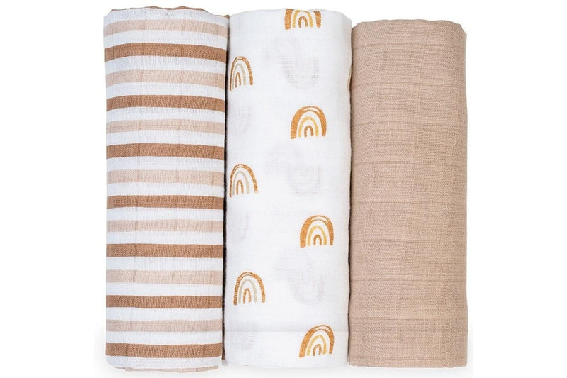 Lulujo: Mini Muslin Cloth - Rainbow (3 Pack)