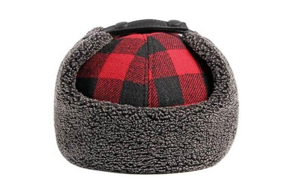 Men's Thick Warm Plaid Ear Protective Hat Fashion Baseball Cap Multi Oversize - Standard