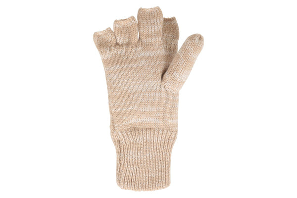 Mountain Warehouse Womens/Ladies Faux Fur Lined Fingerless Gloves (Beige) (One Size)